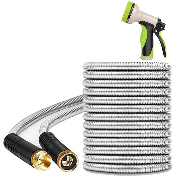 N/A 50 ft. Stainless Steel Garden Hose with 10 Function
