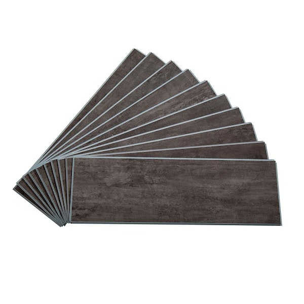 22.8 in. L x 7.31 in. W Ashen Slate Waterproof Adhesive No Grout Vinyl Wall Tile (11 sq. ft./Case)