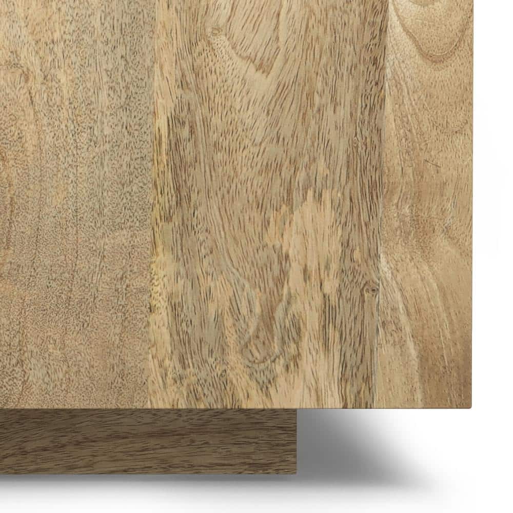 Natural Mango Wood Square Coffee Table with Streamlined Silhouette