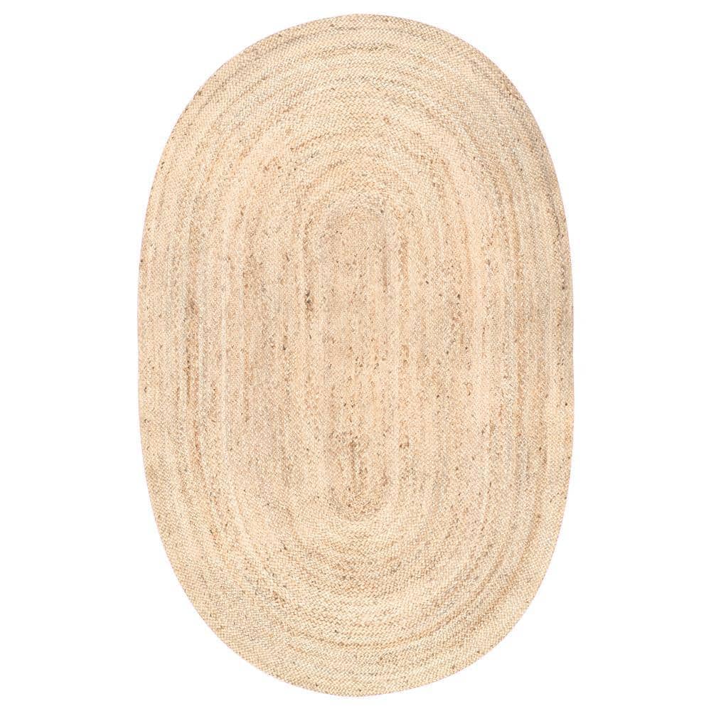 Earthy Embrace 4' x 6' Oval Braided Synthetic Oriental Rug