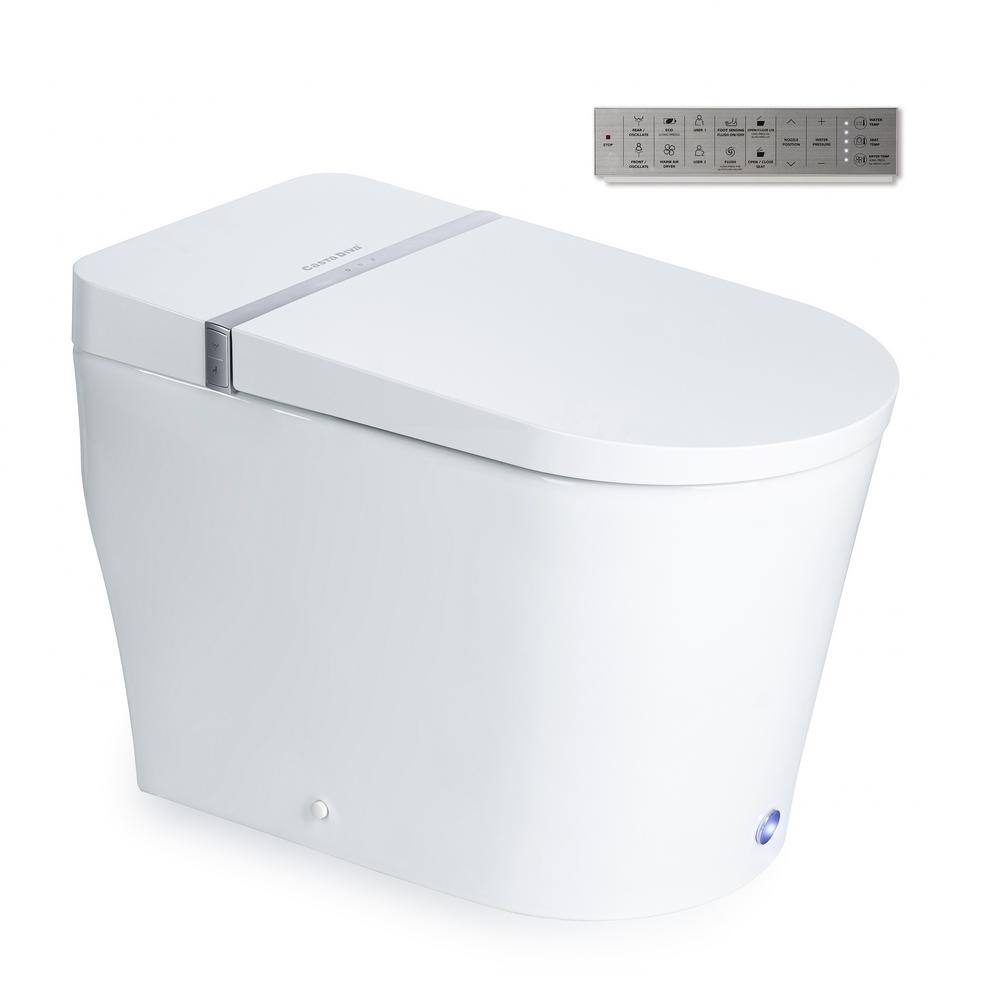 Casta Diva Electric Smart Bidet Toilet Elongated 1.28GPF in White with