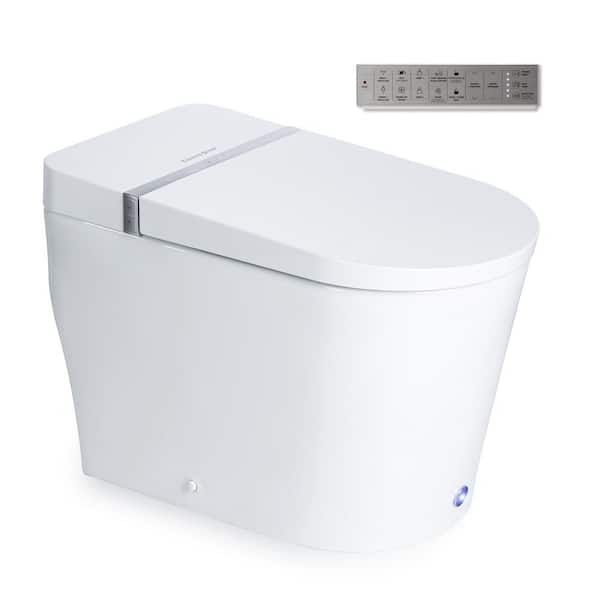 Casta Diva CD-K010 Electric Bidet Toilet Elongated Smart Toilet with Auto Open/Close Lid Foot Sensor Flush 1.28 GPF in White