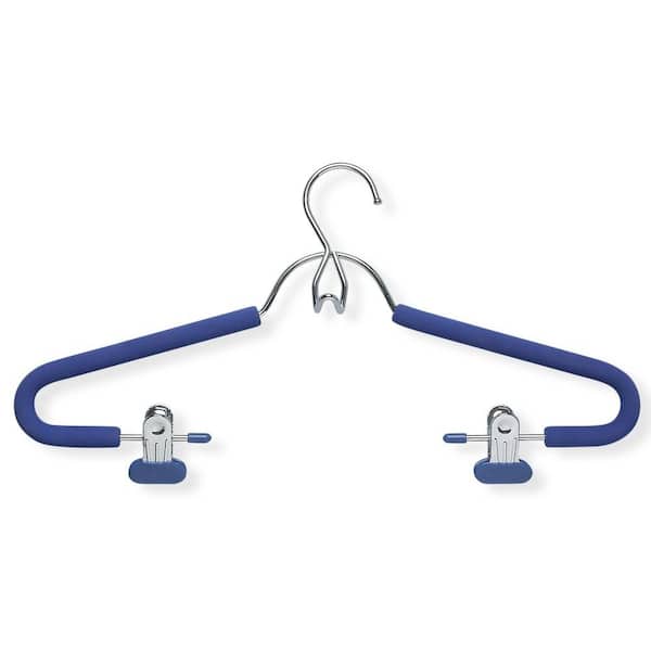 Honey-Can-Do Chrome and Blue Foam Hanger with Clips (4-Pack)