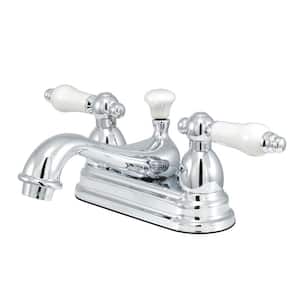 Restoration 4 in. Centerset 2-Handle Bathroom Faucet with Brass Pop-Up in Polished Chrome