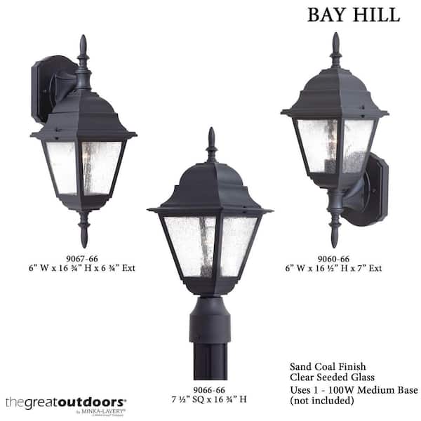 the great outdoors by Minka Lavery Bay Hill 1-Light Black Aluminum