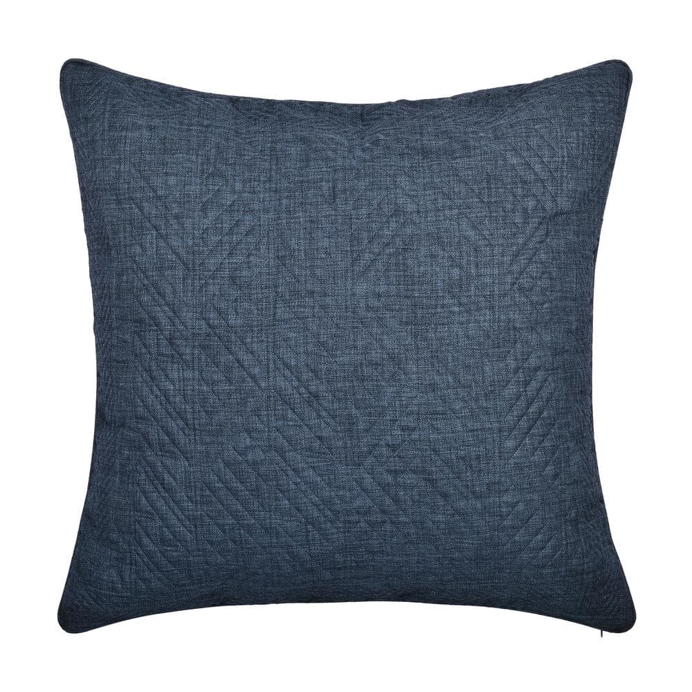 Eveleth Indigo Floral Cotton Euro Sham 26 in. L x 26 in. W
