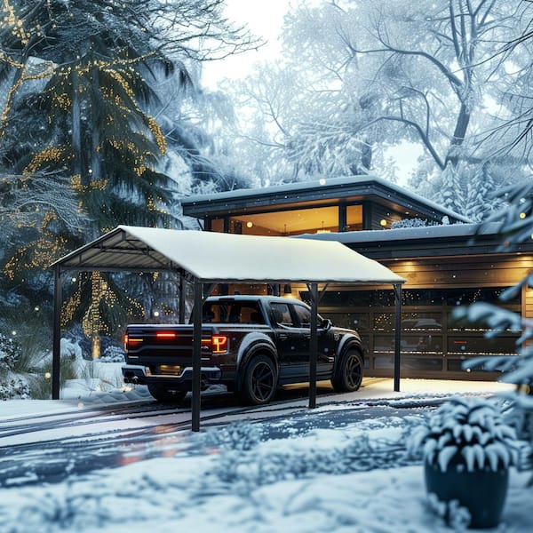 10 ft. W x 20 ft. D Galvanized Steel Carport Car Canopy Shelter