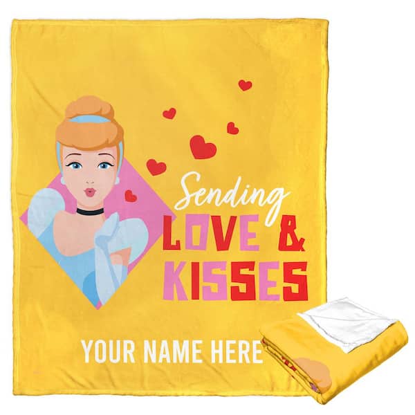 THE NORTHWEST GROUP Disney Princesses Love And Kisses Personalization Silk Touch Multi-Colored Throw Blanket