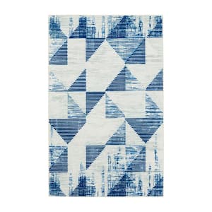 Eroded Triangles Royal 6 ft. x 9 ft. Area Rug