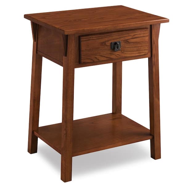 Leick Home Favorite Finds Wood Mission Night Stand Tables with Drawer