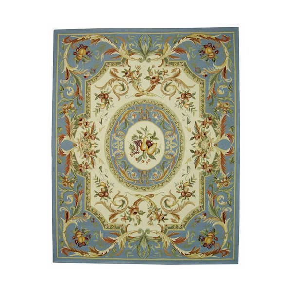 Chelsea 8 ft. x 10 ft. Blue Scroll Area Rug
