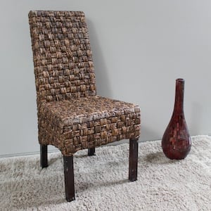 Victor Abaca Basket Weave Dining Chair with Mahogany Hardwood Frame