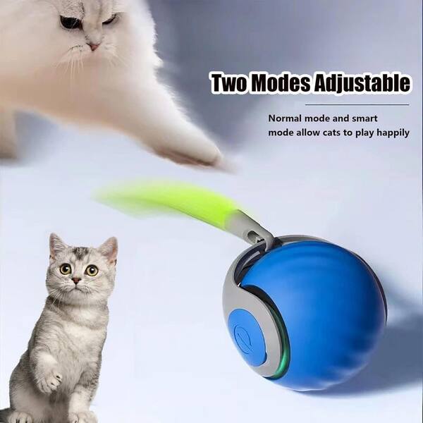 KIWDZFU Automatic Moving Cat Toy Ball with Tail Two Speed