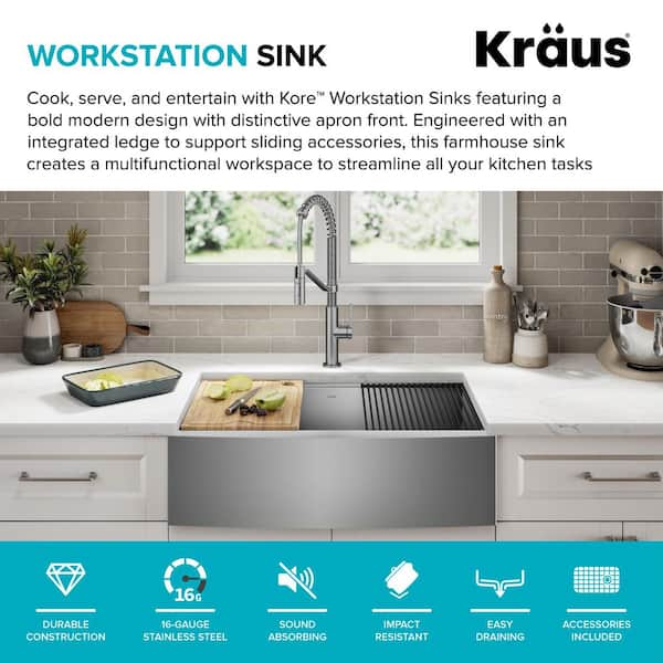 Kraus Workstation Kitchen Sink Dish Drying Rack Drainer and Utensil Holder  in Stainless Steel 