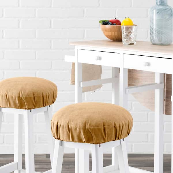 Ellis Curtain Lisa Solid Butter Barstool Cover