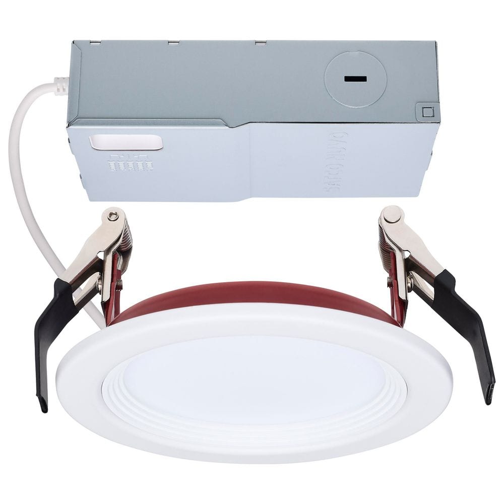 4 in. 10-Watt Fire Rated Adjustable CCT Dimmable Direct Wire Round Step Baffle Integrated LED Recessed Trim Light 120V price history on PriceWatchPro