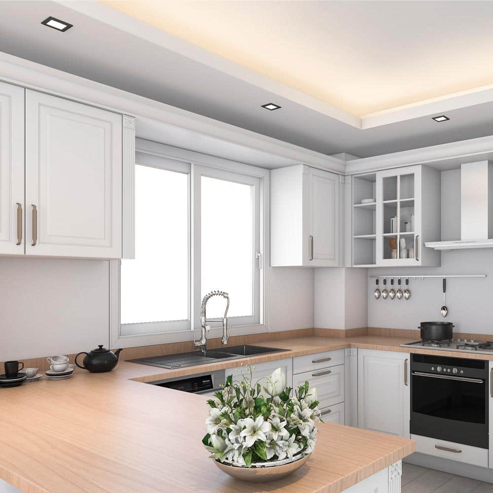 4-Inch Black Aluminum Square LED Recessed Downlight