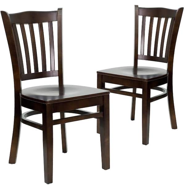 Carnegy Avenue Walnut Wood Seat/Walnut Wood Frame Restaurant Chairs (Set of 2)