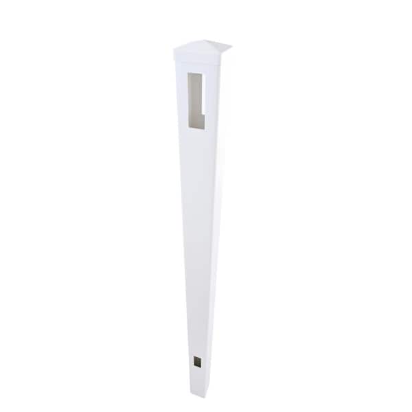 KIWDZFU 7 lb. White Vinyl Line Post for White Vinyl Routed Fence Caps Included Set of 2