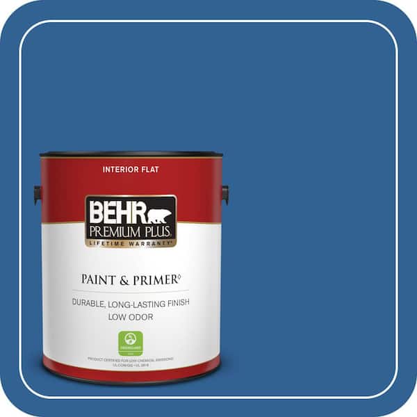 BEHR PREMIUM PLUS 1 gal. #S-G-580 Running Water Flat Low Odor Interior Paint & Primer