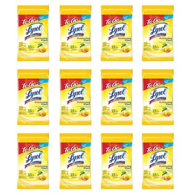 15-Count Lemon and Lime Blossom To-Go Flatpack Disinfecting Wipes (12-Pack)