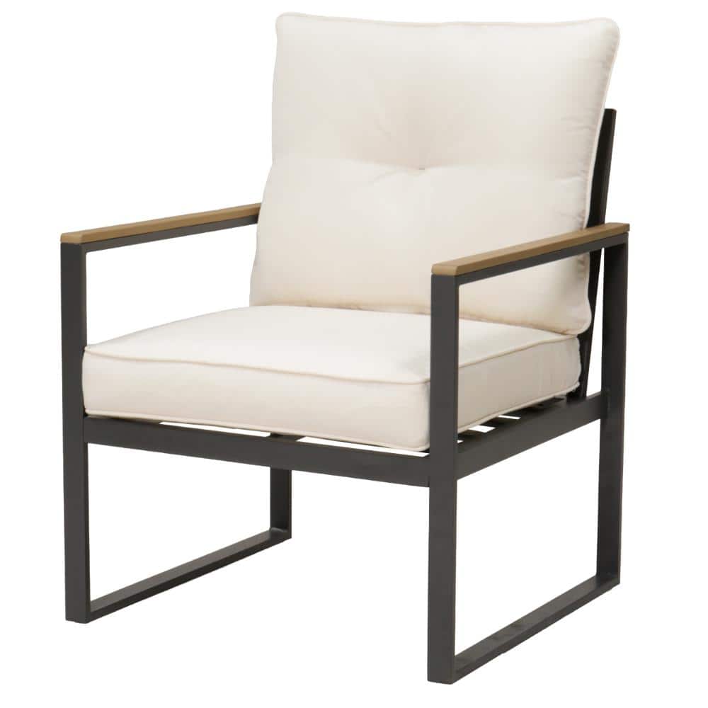 Set of 2 Outdoor Patio Armchairs with Cushions, All-Weather Metal Lounge Chairs for Garden, Balcony & Deck price history on PriceWatchPro