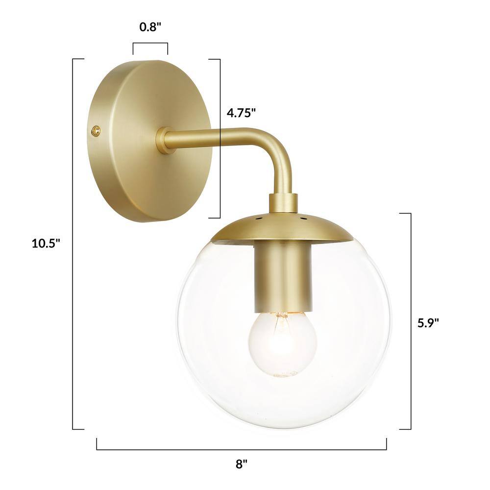 Zeno Vintage Globe Brass Wall Sconce with Dimmable Light
