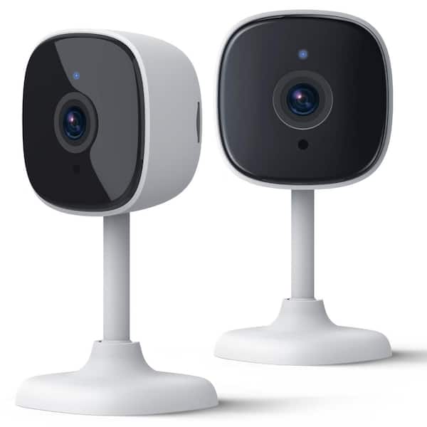 iHome Insight Wired Smart Indoor 1080p Wi-Fi Security Camera with Night Vision, Motion Alerts, Voice Control (2-Pack)