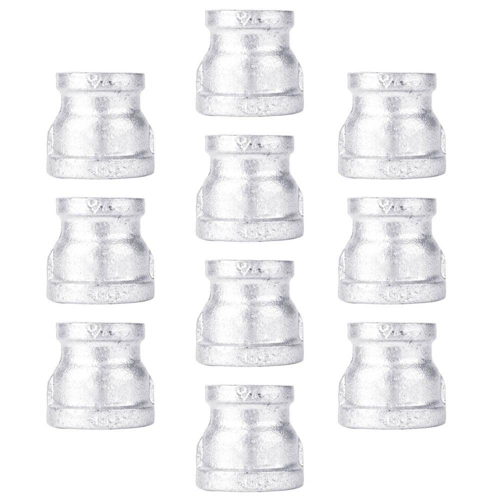 3/4 in. x 1/4 in. Iron Galvanized FPT x FPT Reducing Coupling Fitting (10-Pack) price history on PriceWatchPro