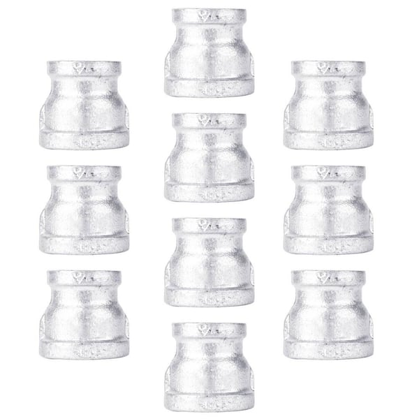 3/4 in. x 1/4 in. Iron Galvanized FPT x FPT Reducing Coupling Fitting (10-Pack)