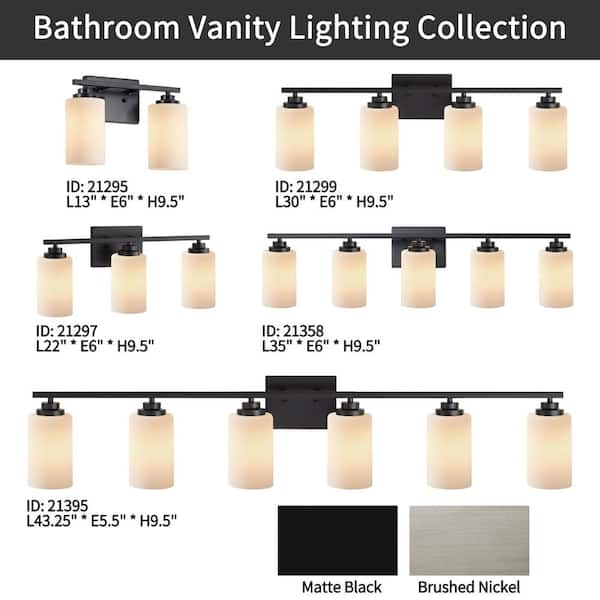 KAWOTI 30 in. 4-Light Brushed Nickel Vanity Light with Frosted