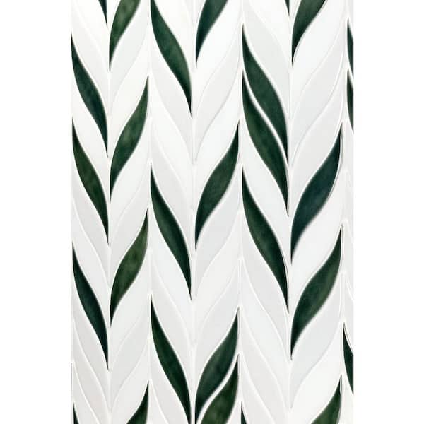 Ivy Hill Tile Delphi Sprig Deep Emerald 11.75 in. x 10.5 in. Marble and Ceramic Mosaic Tile (0.86 sq. ft./Sheet)