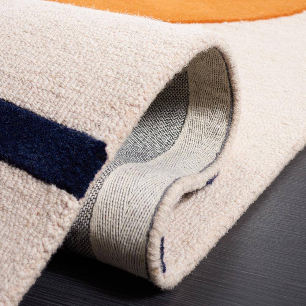 Rodeo Drive 6' x 9' Black and Orange Hand-Tufted Wool Rug