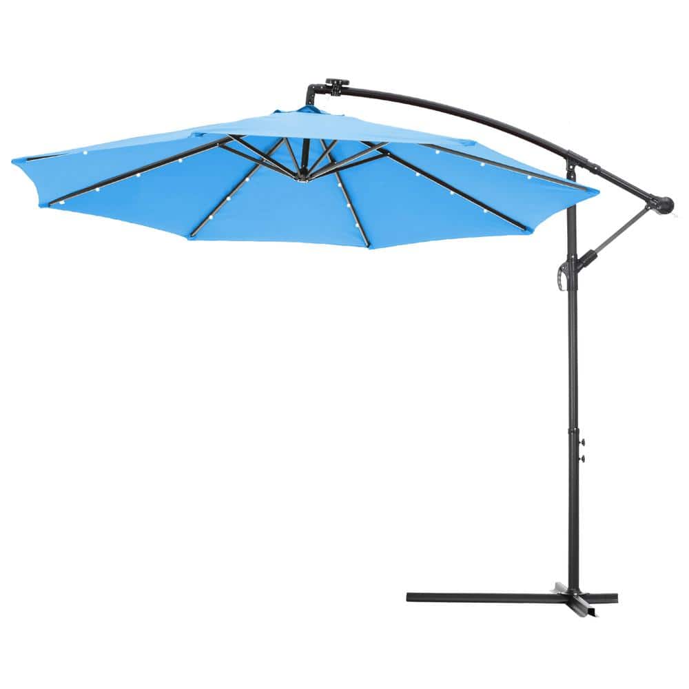 10 ft.Blue Patio Outdoor Umbrella Suspension Cantilever Umbrella Bias Umbre