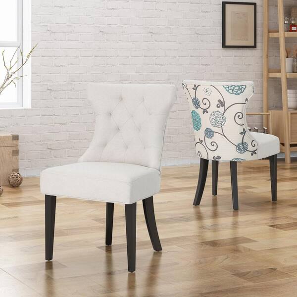Noble House Mircea Traditional Tufted, Noble House Home Furnishings Dining Chair 2 Piece Set Ivory