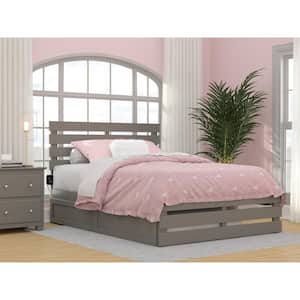 Oxford Grey Full Bed with Footboard and USB Turbo Charger with Twin Trundle
