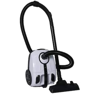Multi Carpet and Hard Floor Bagged Canister Vacuum Cleaner with Crevice and Upholstery Tools White