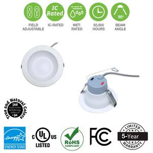6 in. Selectable CCT and Selectable Wattage Integrated LED Recessed CEC Compliant Commercial Downlight (1-Pack)