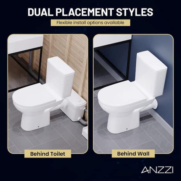 ANZZI Nesso Rear Outlet Macerating 2-Piece 1.6 GPF Single Flush