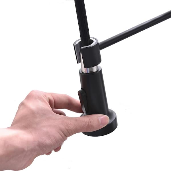 Single-Handle 2-Spray 1.8 GPM Pull Down Sprayer Kitchen Faucet with Touch Sensor in Matte Black