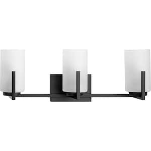 Avec 24 in. 3-Light Matte Black Contemporary Bath Vanity Light