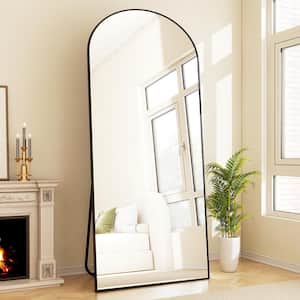 70 in. H x 30 in. W Classic Arched Black Aluminum Alloy Framed Full Length Mirror Standing Floor Mirror