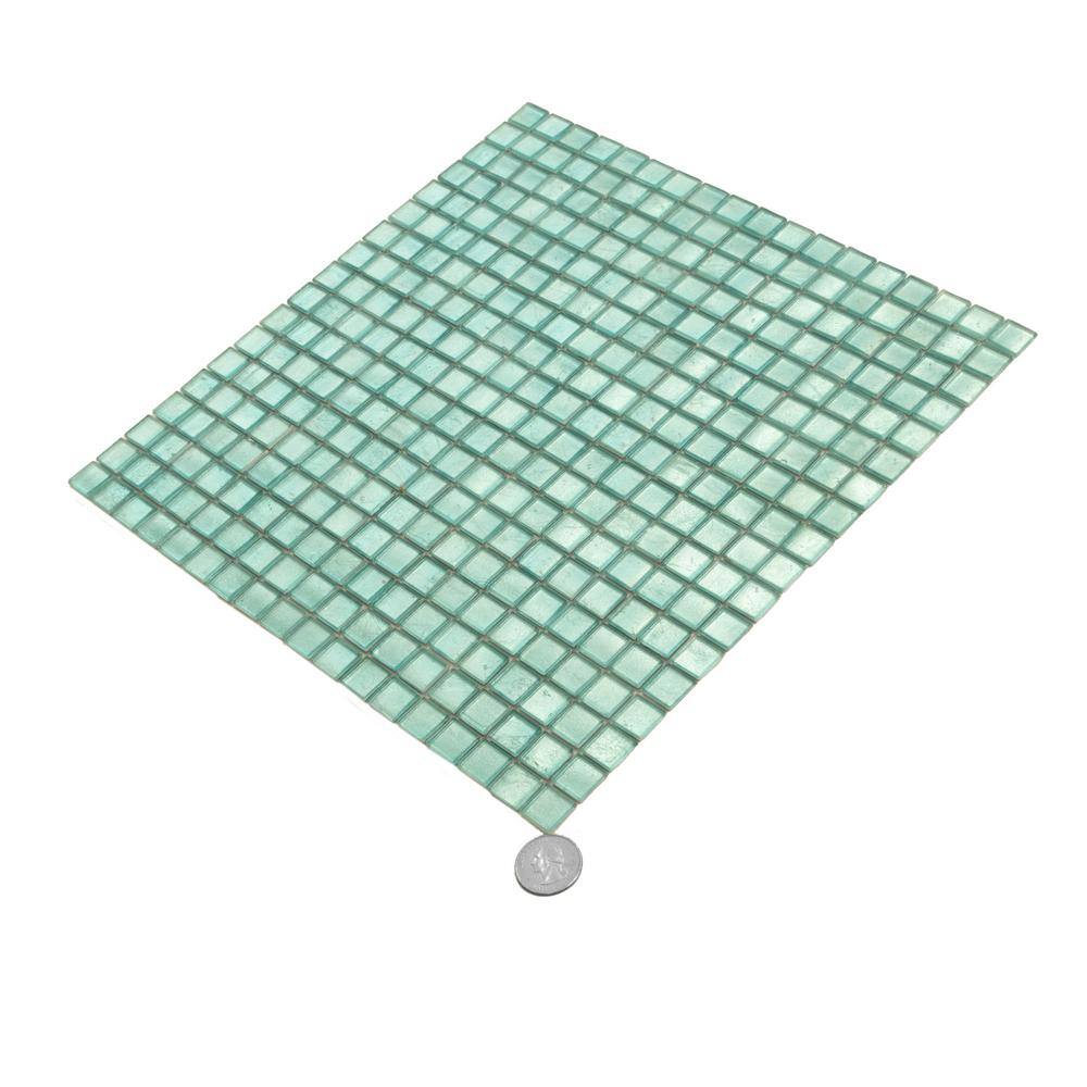 Skosh Pine Green Glossy Glass Mosaic Wall and Floor Tile