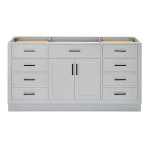 Hepburn 66 in. W x 21.5 in. D x 34.5 in. H Single Sink Freestanding Bath Vanity Cabinet without Top in Grey