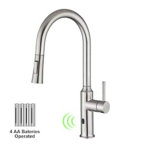 RX6012BN Touchless Sensor Commercial Single Handle Pull Down Sprayer Kitchen Faucet in Spot Free Brushed Nickel