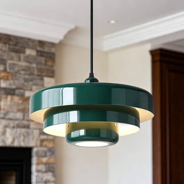 Mid Century modern Pendant Light Green Ceiling Lighting Metal Shade Vintage Hanging Light Kitchen Island Dining Table