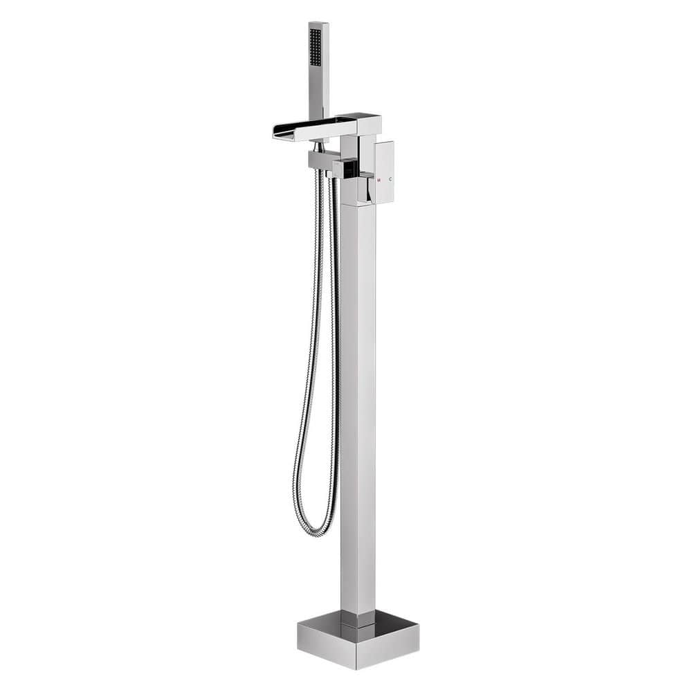 Single-Handle Claw Foot Freestanding Floor Mount Tub Faucet with Handshower in Chrome price history on PriceWatchPro