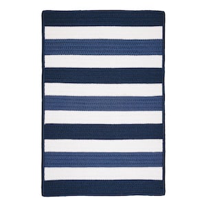 Cape Cod Nautical Doormat 2 ft. x 3 ft. Black Sand Braided Area Rug