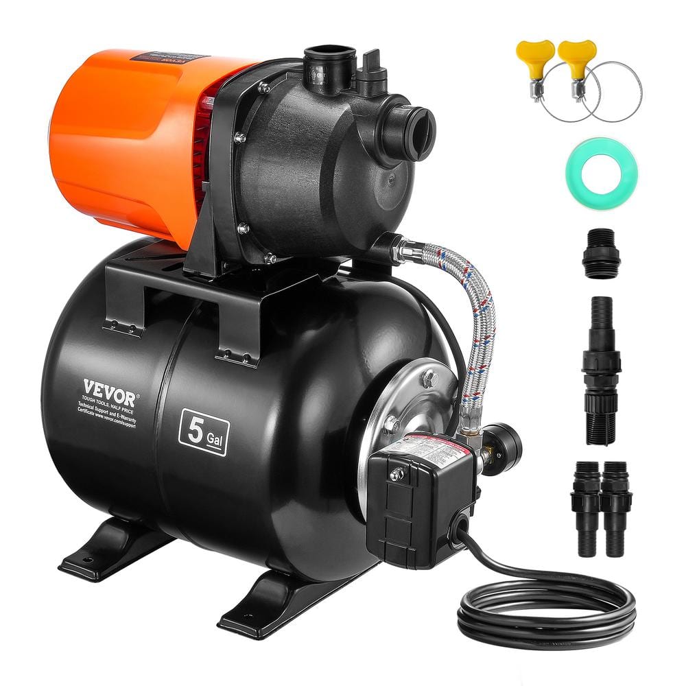 1 HP Shallow Well Pump with Pressure Tank 1000 GPH Irrigation Water Booster Pump for Home Garden Lawn price history on PriceWatchPro