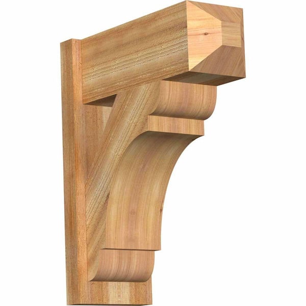 Ekena Millwork 8 in. x 24 in. x 20 in. Western Red Cedar Olympic Craftsman Rough Sawn Outlooker